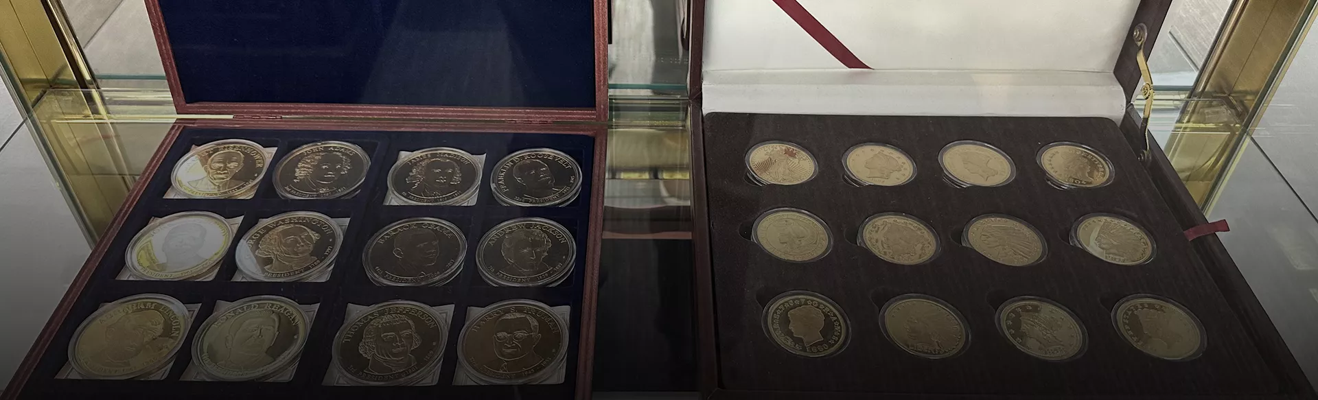 U.S. and world coins, silver dollars, and rare coin collections displayed at Gold Leaf New Hartford